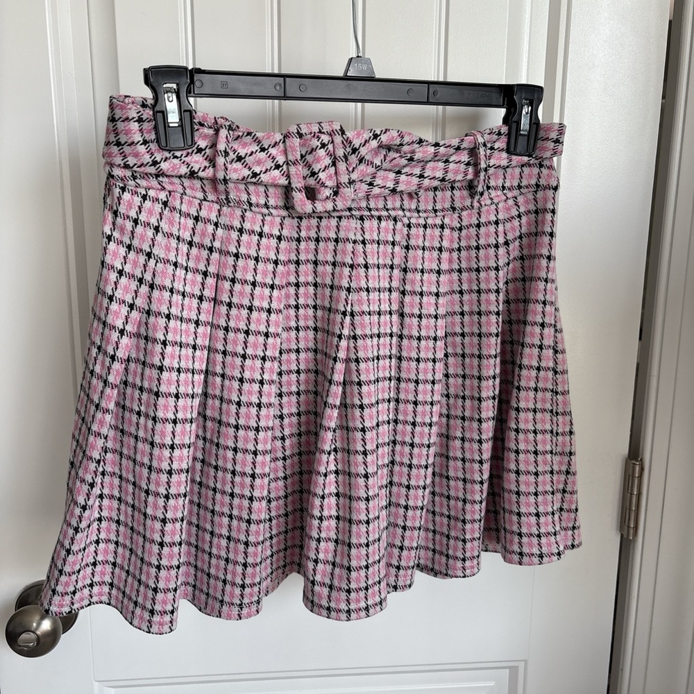 Pink Plaid Women's Skirt